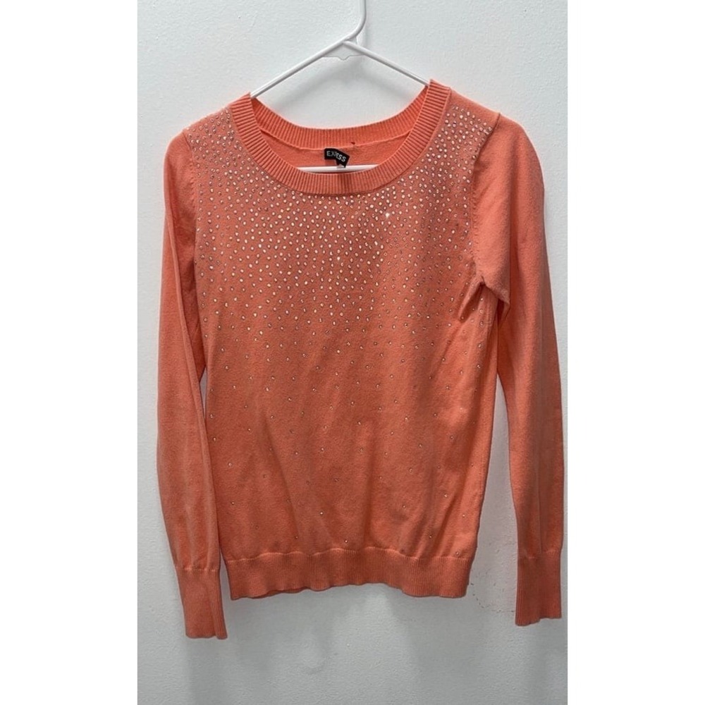 Express Coral Sweater with Silver Accents